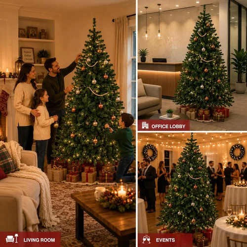 Vista 6 de Perfect Holiday Árbol de Navidad, 7 pies, PVC clásico de hoja perenne