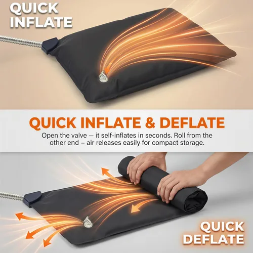 Vista 3 de Cama inflable climatizada para perros y gatos, almohadilla térmica impermeable para mascotas autoinflable con control automático de temperatura