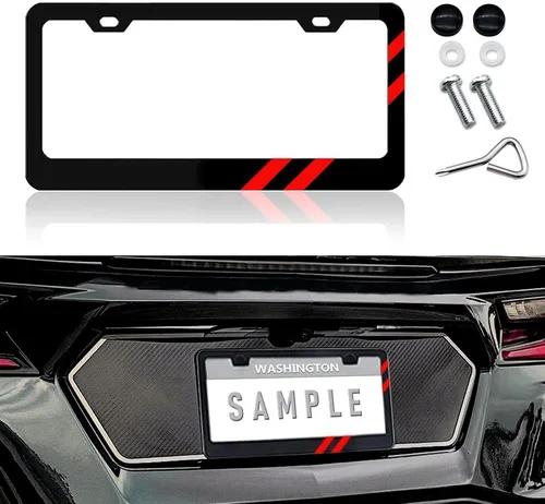Vista 14 de 2 piezas de marcos de matrícula mate para BMW, de aleación de aluminio, con cubierta de placa de 3 colores, se ajusta a todas las matrículas de BMW