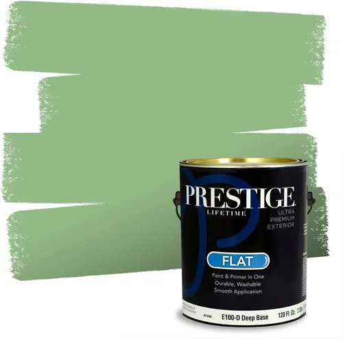 Vista 56 de PRESTIGE Pintura exterior e imprimación en uno, aloe, plano, 1 galón