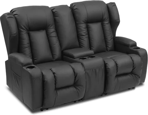 Vista 8 de SAMERY Sofá reclinable de 66 pulgadas, sofá reclinable manual reclinable de pared de 6 pulgadas con consola de almacenamiento, portavasos