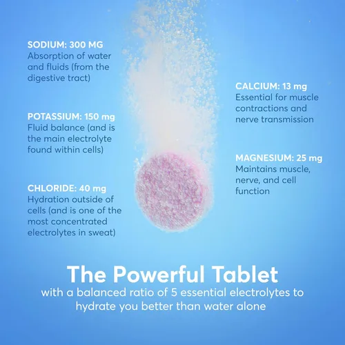 Vista 3 de Nuun Hidratación - Tabletas de electrolitos - Mezcla de bebida con sodio, potasio, cloruro, calcio, magnesio, 1g y 0g de azúcar Vegano, sin