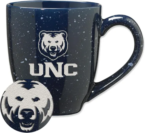 Vista 99 de Rico Industries NCAA Saint Joseph's (PA) Hawks Logo Principal Color Marrón 16 oz Logotipo del Equipo de Color Láser Grabado en Cerámica Moteada Taza