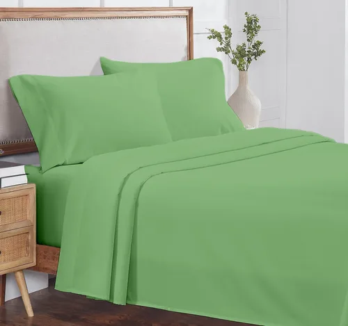 Vista 16 de Juego de sábanas de 4 piezas, tamaño individual, juego de sábanas 100% algodón orgánico, sábanas de 800 hilos, suaves y transpirables, sábanas