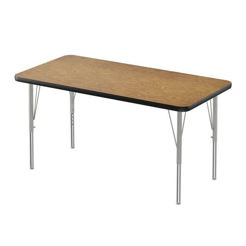 Vista 63 de Correll - Mesa rectangular de actividades para el aula de 24 x 36 pulgadas, altura ajustable (19-29 pulgadas), granito negro, parte superior