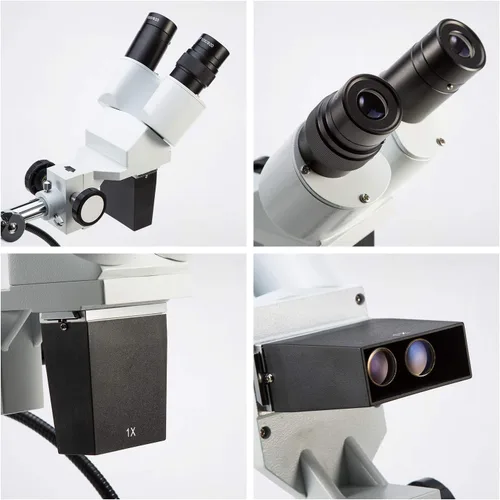 Vista 4 de Microscopio estereoscópico binocular profesional S41-20 de SWIFT, oculares WF10x WF20x, aumento de 10x 20x, objetivo de 1x, iluminación LED, soporte