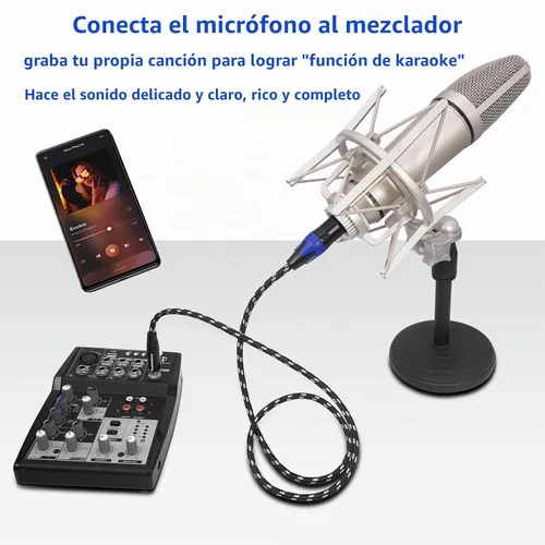 Vista 3 de Cable XLR de 1/4 de pulgada a XLR, trenzado de nailon resistente, enchufe chapado en oro, cable de conexión TRS equilibrado de 1/4 pulgadas a XLR