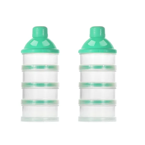 Vista 24 de Accmor Dispensador de fórmula sobre la marcha, contenedor apilable de fórmula de 4 compartimentos para viajes, contenedor de leche en polvo