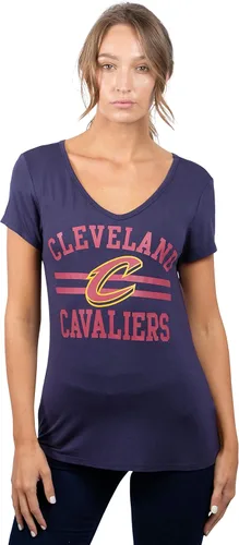 Vista 30 de Ultra Game Camiseta de mujer NBA Oficial con cuello en V y strass de manga corta
