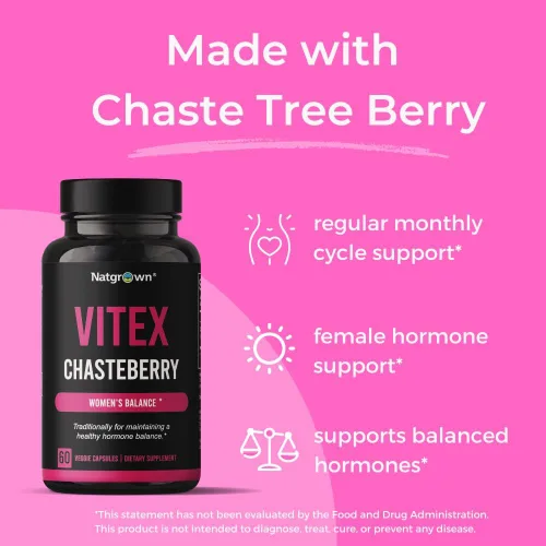 Vista 5 de Natgrown Vitex Chasteberry Suplemento para mujeres 1,000 mg - Agnus Castus Castus Castus Cápsulas de extracto de fruta de bayas Vitex - 60