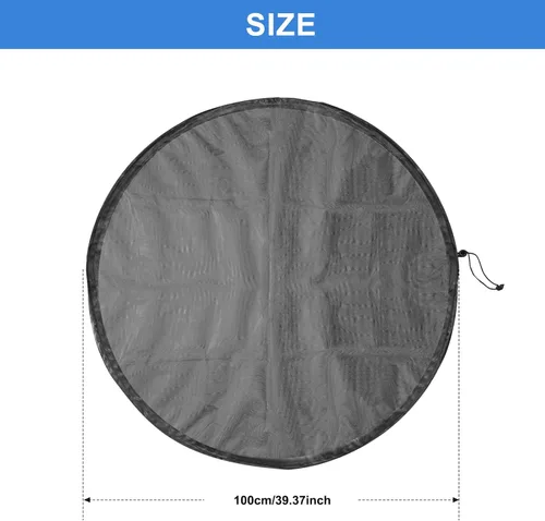 Vista 2 de 2 fundas de malla para barriles de lluvia con cordón, pantalla de red de barril de lluvia para recoger el agua de lluvia de la canaleta, evita que