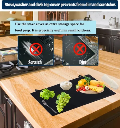 Vista 8 de Cubiertas para la parte superior de la estufa, cubierta extra grande para la parte superior de la estufa eléctrica, alfombrilla impermeable Za.