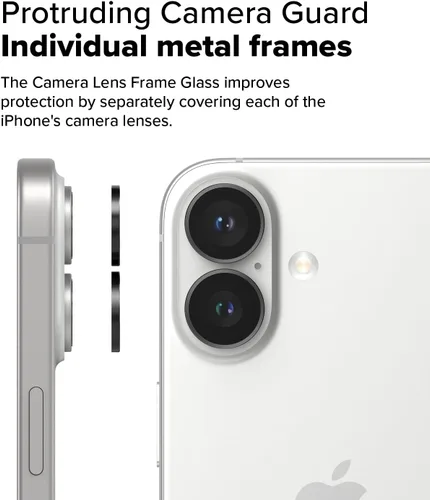 Vista 3 de Ringke Marco de cristal para lente de cámara [cubiertas individuales para lentes] compatible con iPhone 16 Plus y iPhone 16, protector de lente