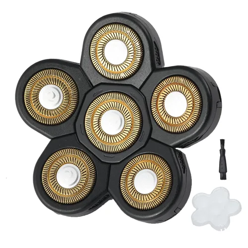 Vista 7 de Cabezales de repuesto para afeitadora de 5 cuchillas para hombres calvos, afeitadora eléctrica fácil de limpiar con cubierta de cuchilla