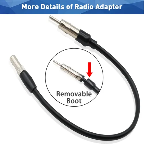 Vista 6 de Adaptador de antena estéreo de radio de coche compatible con conector de antena de radio Chevrolet Dodge Jeep Chrysler GMC Ford