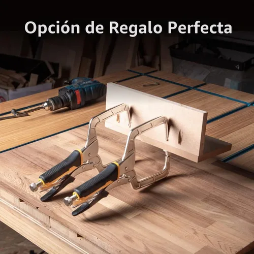 Vista 5 de POWERTEC Abrazadera para Agujeros de Bolsillo, Abrazadera de Ángulo Recto de 12" de Liberación Rápida para Ensamblaje de Agujeros de Bolsillo