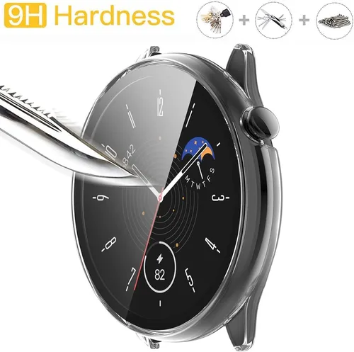 Vista 3 de [Paquete de 2] Funda con protector de pantalla de vidrio templado compatible con Amazfit GTR Mini, dureza 9H de 360°, funda protectora ultrafina