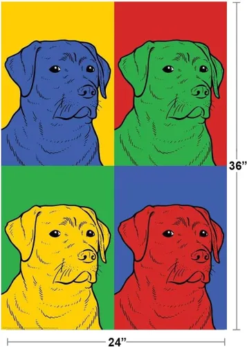 Vista 3 de Labrador Retriever Pop Art - Póster de perro para pared, divertido arte de pared de perro, decoración de pared de perro, póster de perro