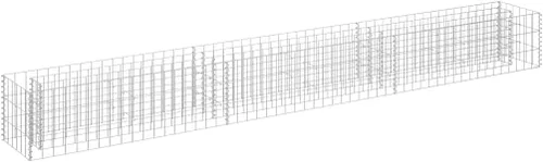 Vista 13 de vidaXL Gabion - Maceta elevada para pared, jardín, césped, patio, jardín, jardín, jardín, jardín, jardín, flores, acero galvanizado, 35.4 x 35.4