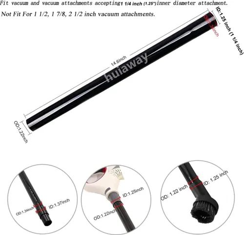 Vista 2 de 6 piezas de 1.25 pulgadas de extensión universal para aspiradora, accesorios de extensión de 1 1/4 pulgadas, extensión de aspiradora de ajuste por
