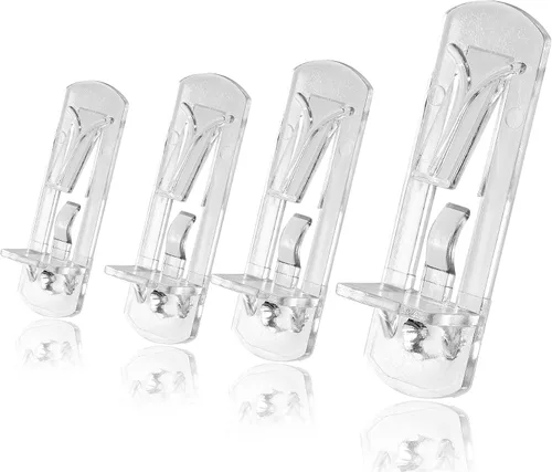 Vista 11 de 4 piezas de pasadores de estante con bloqueo – Clavijas de estante de gabinete de 5 mm, clips de estante de plástico transparente para tableros