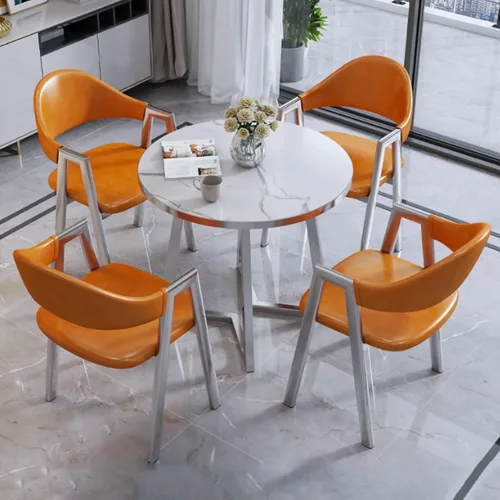 Vista 15 de YVYKFZD Office Reception Room Club Table and Chair Set, Coffee Kitchen Dining Table Set, Simple Round Conference Table for 4, Leisur Conference Room
