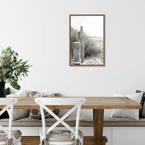 Vista 6 de Amanti Art Framed Canvas Wall Art 23x16 Coastal Beach V by Incado, Framed Wall Art Canvas, Beach Artwork, Traditional Decor, Medium Poster Painting