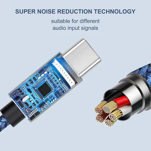 Vista 3 de QimKero Cable USB C a conector auxiliar de audio de 0.138 in (paquete de 2) - USB C a 0.138 in para auriculares estéreo de automóvil compatible