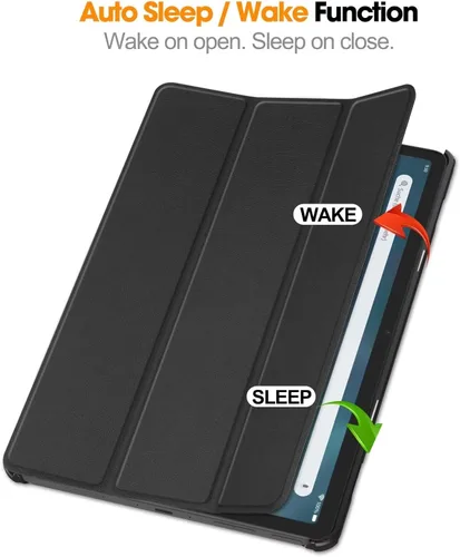 Vista 3 de Funda para tableta Yaxa Fire Max 11 (13ª generación, versión 2023) de 11 pulgadas con protección de encendido y apagado automático, de piel