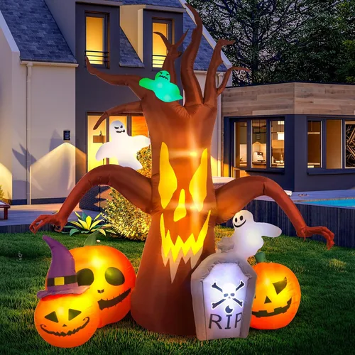 Vista 29 de Max Fun 7FT Halloween Inflatables Pumpkin Decorations with LED Build-in Halloween Yard Decoration Blow Up Inflatables for Outdoor Indoor Garden Lawn