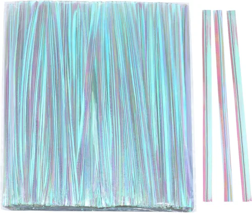 Vista 14 de Mini Skater Lazos metálicos de 4 pulgadas para embalaje, panadería, dulces, galletas, regalo, bolsas de celofán, suministros de Navidad, bodas