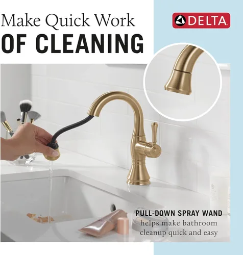 Vista 3 de Delta Grifo de baño Cassidy, grifo de baño con tirador, grifo de lavabo de baño con acoplamiento magnético