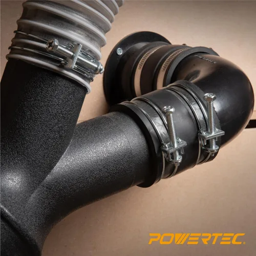 Vista 7 de POWERTEC 70197 Abrazadera de manguera de doble alambre de 2-12 pulgadas con perno, abrazaderas de manguera ajustables para colector de polvo