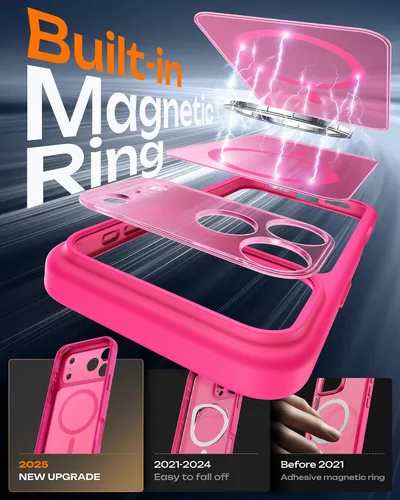 Vista 1306 de TOCOL Funda para iPhone 11, compatible con Magsafe, protección completa de cámara, imanes integrados, protección contra caídas, funda translúcida