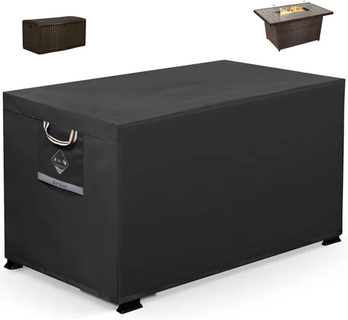 Vista 17 de QH.HOME Cubierta rectangular para hoguera súper impermeable 42 pulgadas de largo x 24 pulgadas de ancho x 24 pulgadas de alto, cubierta de mesa