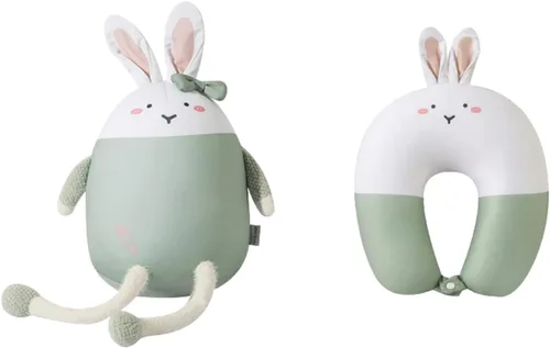 Vista 7 de Almohada de viaje 2 en 1 con cremallera y cuello en forma de U, bonita almohada de apoyo para el cuello de pingüino, almohada de viaje suave