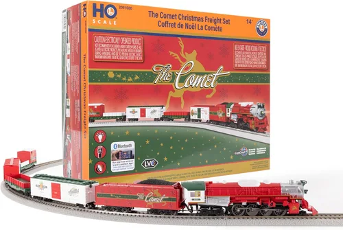 Vista 3 de Lionel The Comet Christmas Freight - Juego de tren eléctrico con control remoto