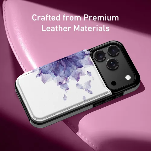 Vista 1321 de LETO para iPhone 15 Pro Funda tipo cartera - Tapa tipo folio con patada - Diseños de moda - Tarjetero - Funda protectora para mujeres y niñas - 6.1