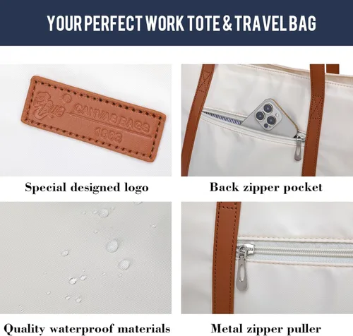 Vista 6 de BUG Lightweight Women Laptop Tote Bag for Work, Casual Handbag for Travel Beach College Teacher