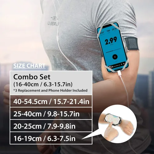 Vista 6 de BONE Correa para correr con correa para teléfono, de silicona, agradable al tacto y lavable, soporte universal de teléfono de entrenamiento
