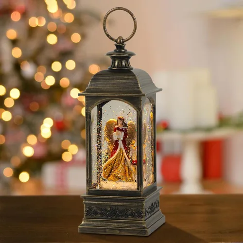 Vista 11 de GenSwin Globos de nieve de Navidad con música, cable recargable USB y temporizador, decoración de faroles de Navidad para interiores, 1 caja