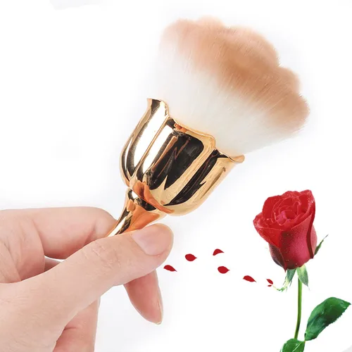 Vista 6 de SILPECWEE 2 cepillos de polvo de uñas, cepillo de limpieza de uñas, pinceles de arte de uñas, cepillo grande para polvo, brocha para rubor, brochas