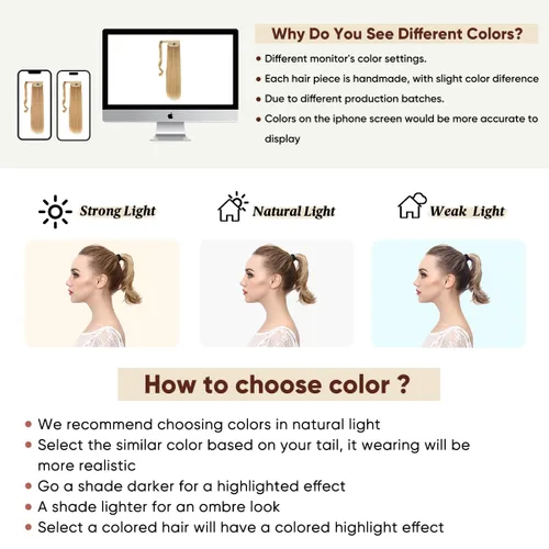 Vista 5 de SARLA - Extensiones de cabello sintético largo con pieza de cabello, para adjuntar por clic alrededor de la cabeza,para usar como cola de caballo