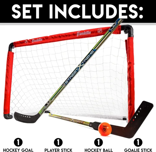 Vista 2 de Franklin Sports Set de Portería y 2 Palos de la NHL