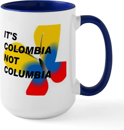 Vista 43 de CafePress - ITS COLOMBIA NOT COLUMBIA - FLAG Mugs - Coffee Mug, Large 15 oz. White Coffee Cup