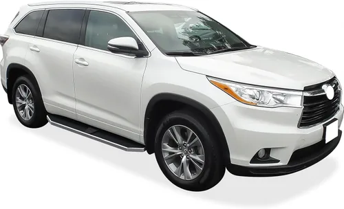 Vista 2 de APS Estribos de aluminio de 6 pulgadas (estilo plano pulido), barras laterales, escalones laterales compatibles con Toyota Highlander 2014-2019