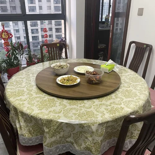 Vista 23 de Tocadiscos de comedor de 80/90/39.4 in, bandeja giratoria para servir, bandeja de servir Lazy Susan, pantalla giratoria para servir, centros
