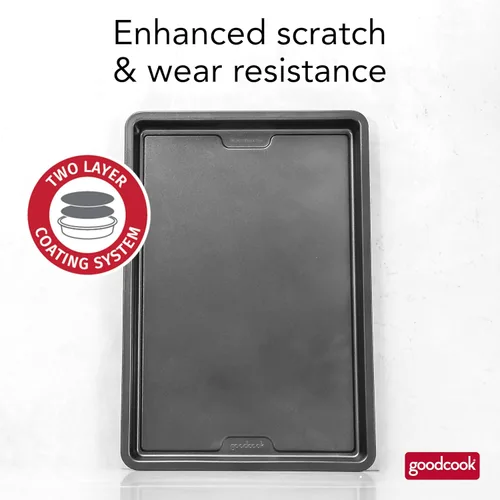 Vista 3 de GoodCook PRO - Bandeja para hornear mediana antiadherente, resistente a la deformación y a los arañazos, apta para lavavajillas, construcción