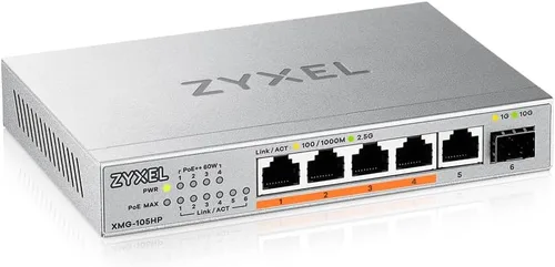 Vista 7 de Zyxel Switch de red de 5 puertos Switch Multi Gigabit de 2.5 Gb No administrado 5X 2.5G, 1 x 10G SFP+ Instalación fácil de conectar y usar