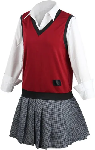 Vista 3 de Disfraz de anime Kakegurui Jabami Yumeko para cosplay, uniforme escolar, traje de fiesta de Halloween con peluca